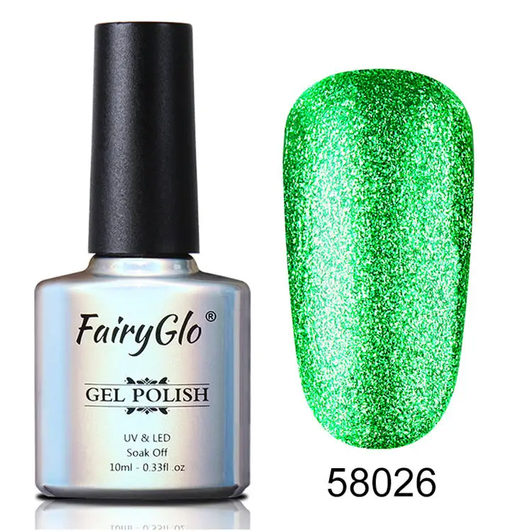 FairyGlo 10 мл Гель-лак с блестками Гибридный лак для маникюра ногтей, полустойкое к полу Перманентный лак для ногтей УФ Гель-лак био-Гели Soak Off Nail Art Эмаль - Цвет: BJJ58026