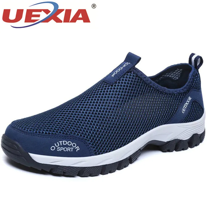 Туфли UEXIA мужские сетчатые удобные кроссовки без шнуровки дышащие плоская