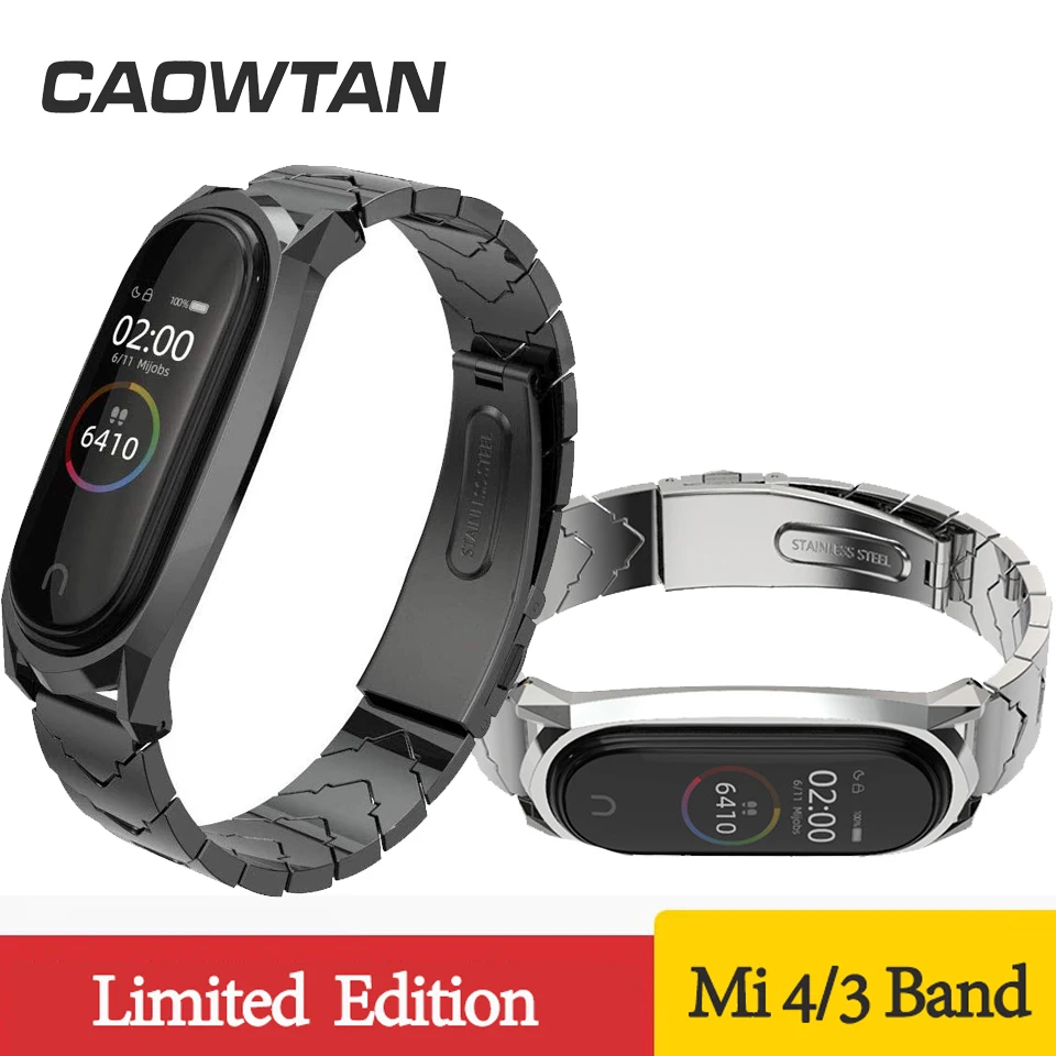 Металлический браслет для Mi Band 4 3 Безвинтовой ремешок из нержавеющей стали Xiaomi