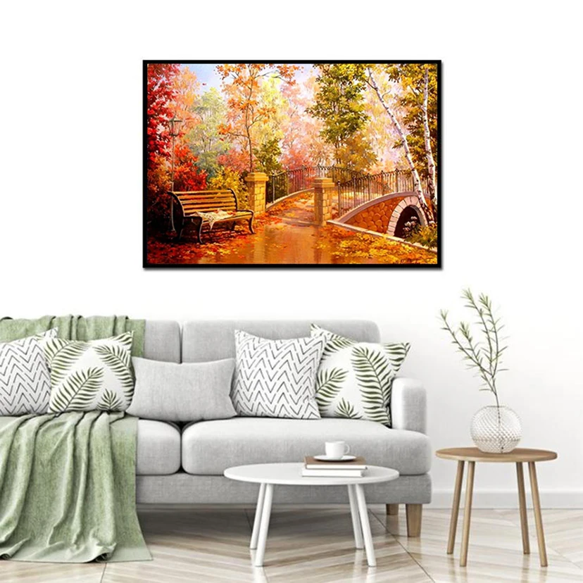 DIY 5d алмазная картина осень сцена полный квадрат/круглая дрель кристальная