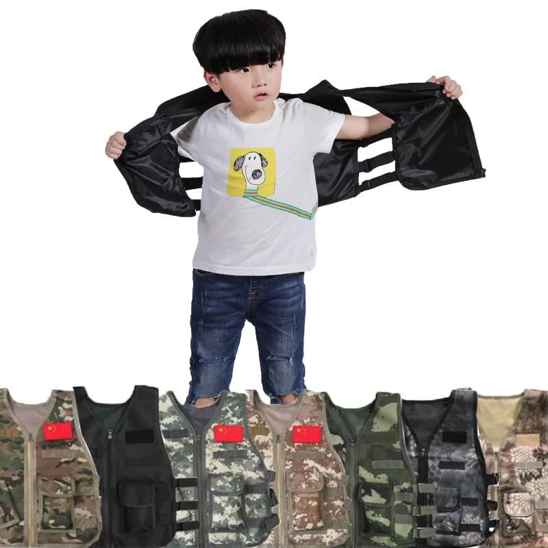 

Outdoor Children Army Airsoft Vest Tactical Military Jacket Kid Quick Dry Camouflage Vest Adventure Hunting War Game Vest Gear