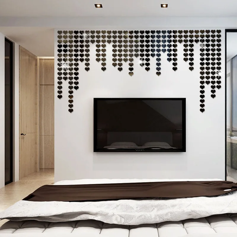 

100Pcs Mirror Hexagon Vinyl Removable Wall Sticker Decal Home Decor Art DIY Room Decoration Bedroom Decor Room Decoration