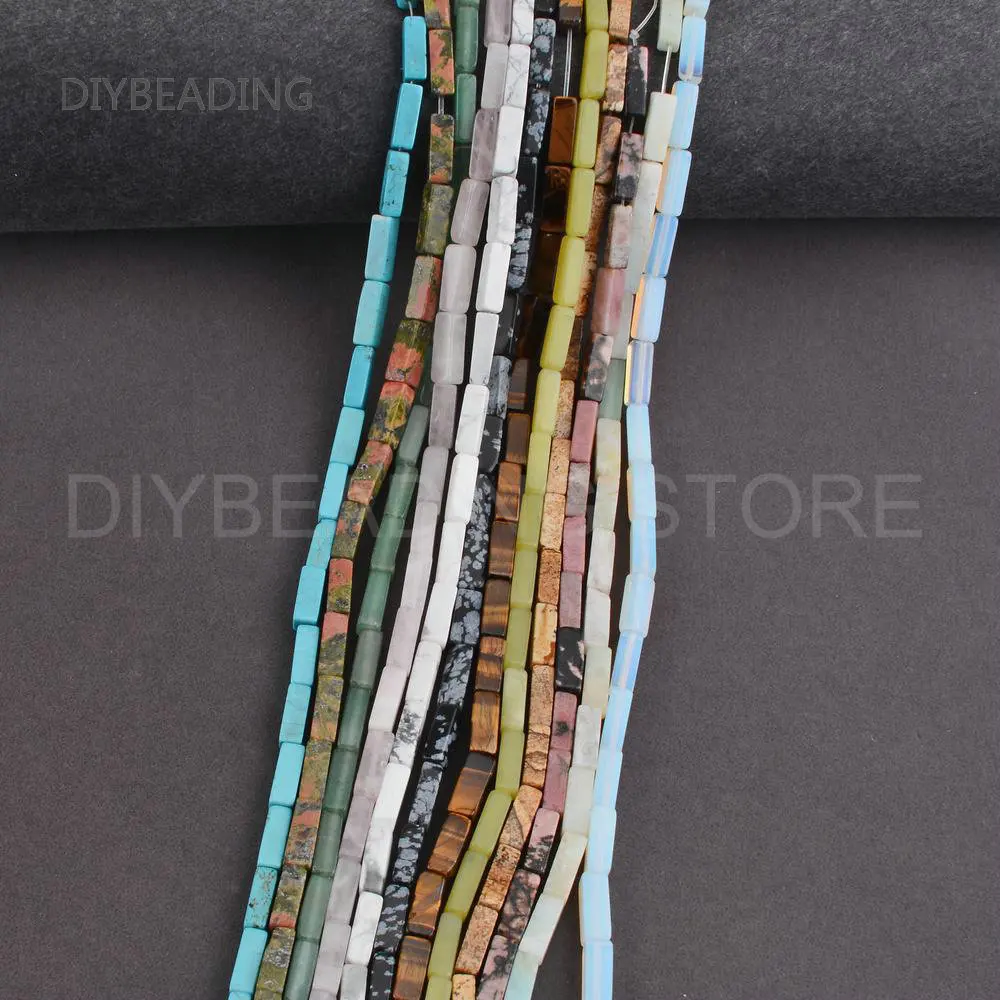 

Cuboid Beads for Necklace Bracelet Making Natural Semi Precious Stone and Crystal Rectangle Tube Spacer Beads Online Wholesale