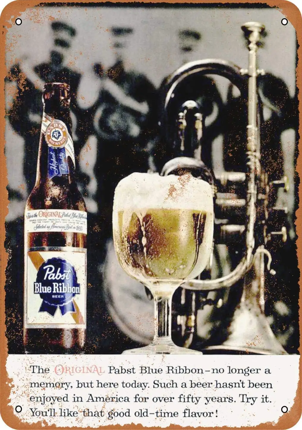 

1960 Pabst Blue Ribbon Beer Vintage Look Metal Sign 8x12 Inches Wall Decor Home Decor 20x30 cm