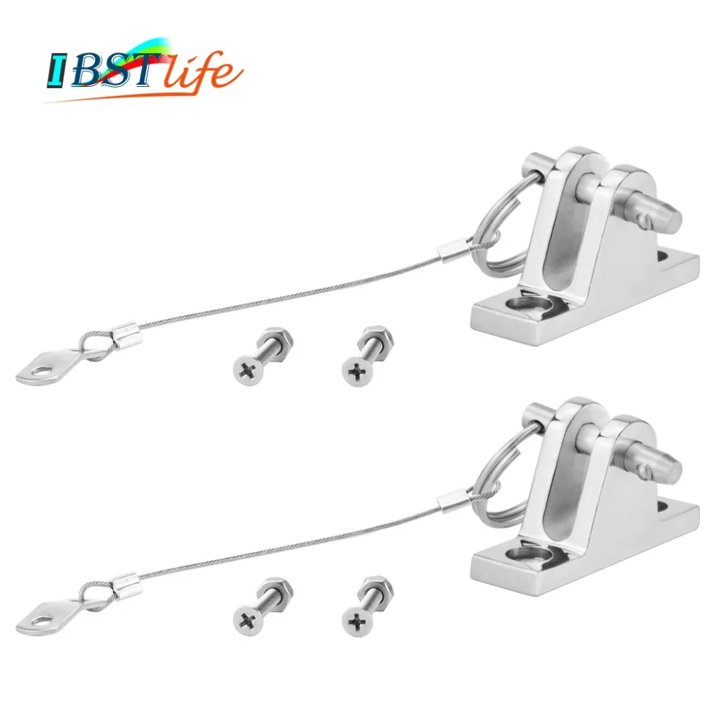 

2PCS 90 Degree SS316 Boat Bimini Top Deck Hinge with quick release pin and lanyard Marine Kayak Canoe Boat Cover Sprayhood