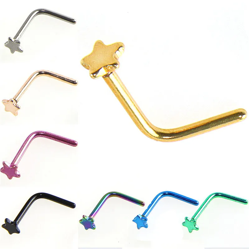 8 шт стержни носа хирургические Сталь звезда ноздрей штифты винты нос псевдо