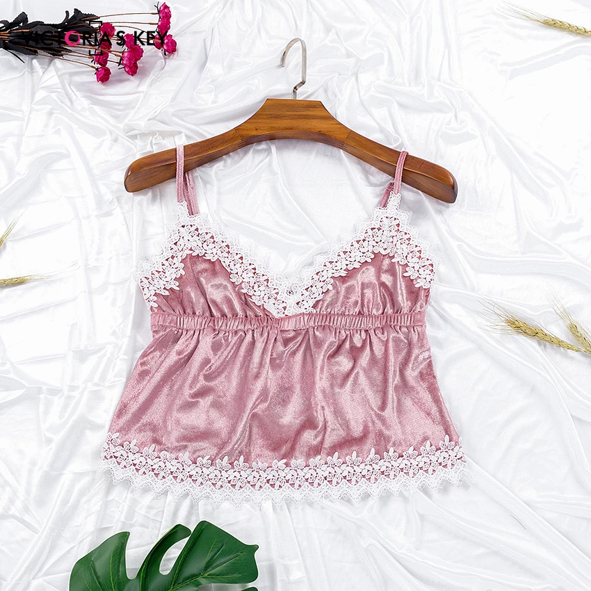 Викторианский ключ розовый бархат женский халат и платье наборы кружева Cami брюки