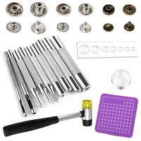 miusie 40 set leather snap fasteners kit metal press studs sewing button snap fasteners for leather craft and clothes handmade