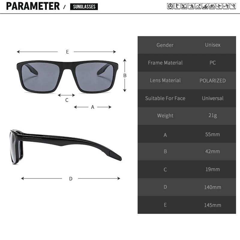 Солнцезащитные очки поляризационные для мужчин и женщин UV-400 спортивные в