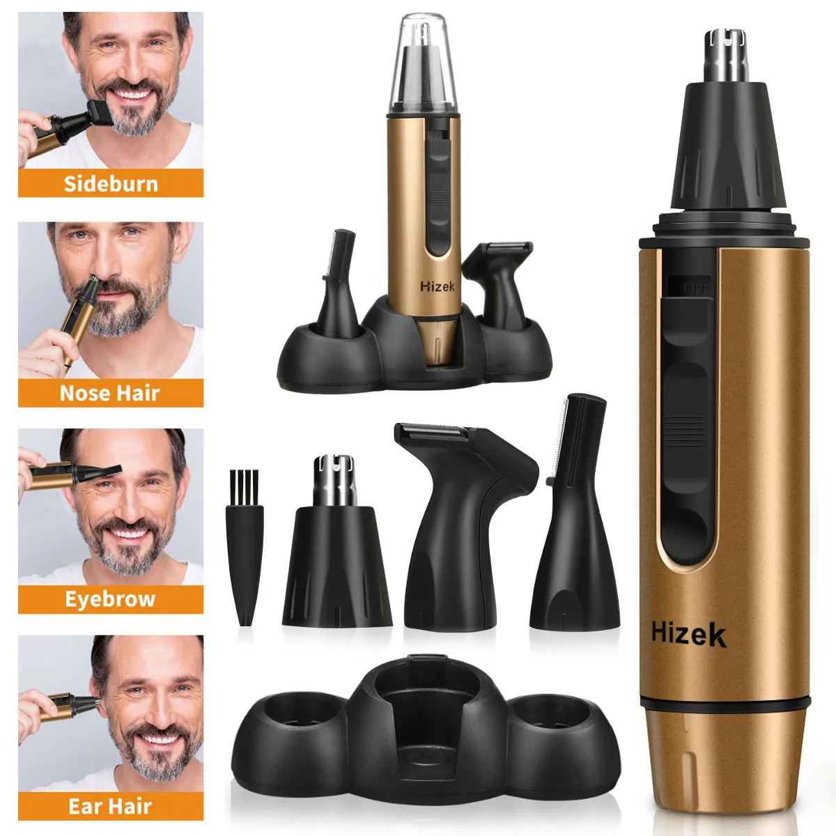 

3 в 1 Электрический триммер для носа, ушей, бровей, бакенбард, водонепроницаемая IPX5 Бритва для удаления волос, бритва с двойными лезвиями, под...