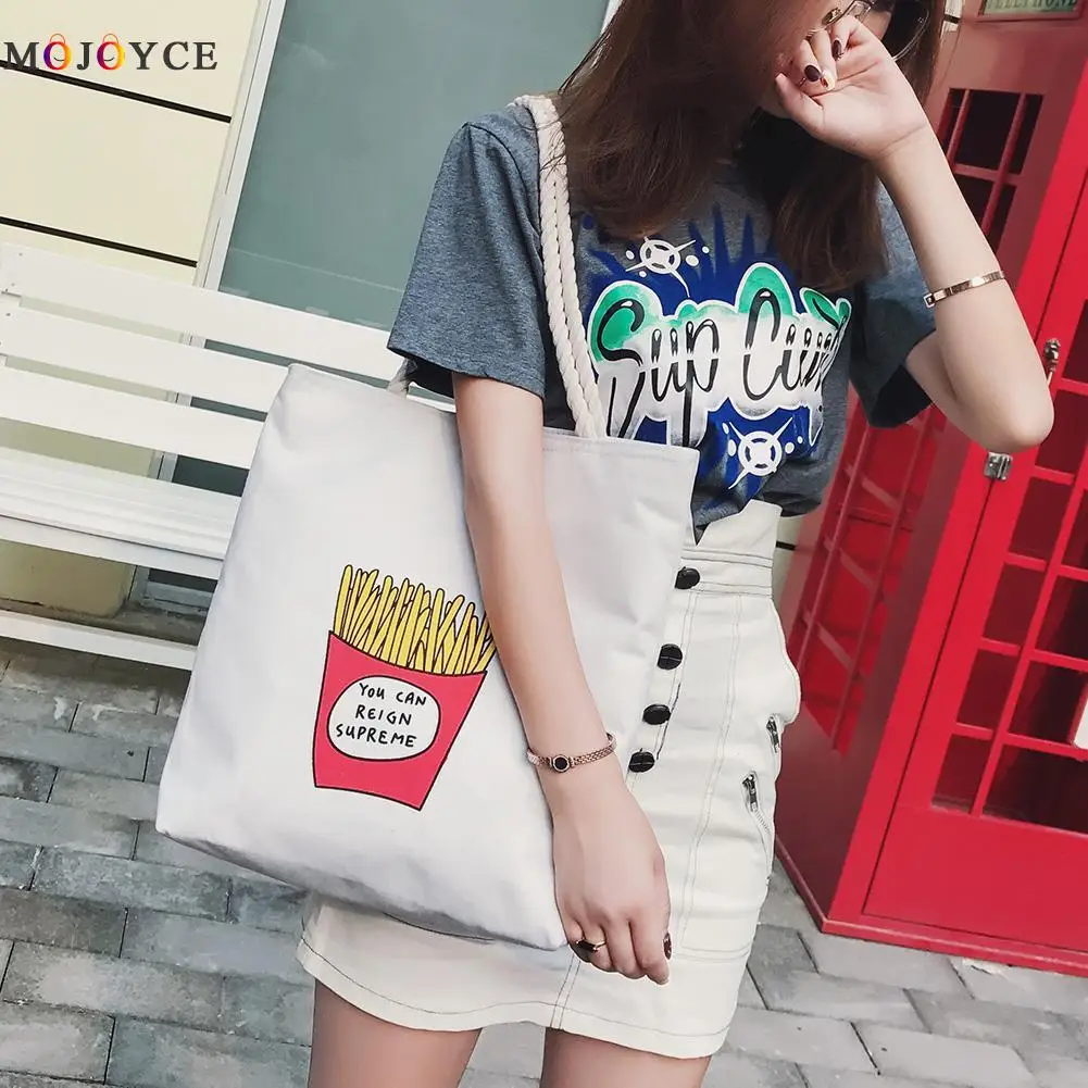 

Women Canvas Casual Handbags Shoulder Bags Portable Cat Print Shopping Bag