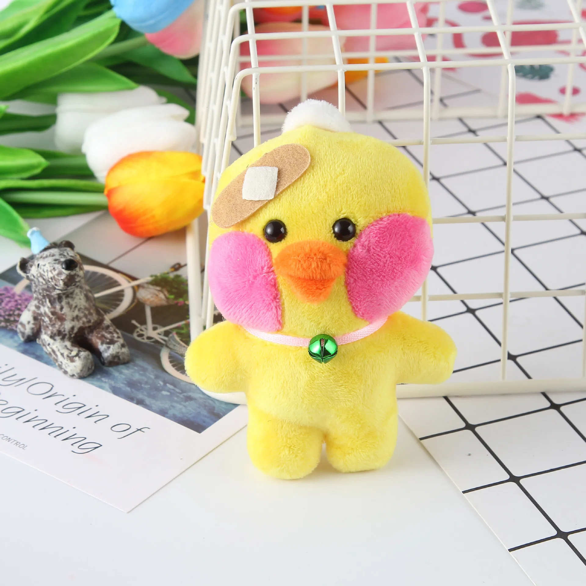 Щека Румяна модный тренд новый маленький желтый утенок брелок плюшевая кукла