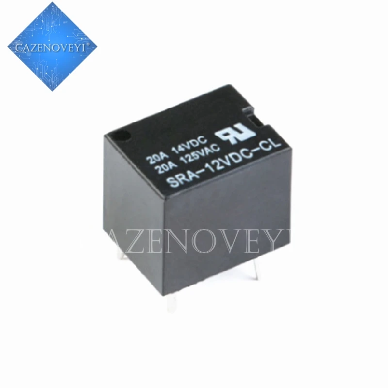 5 шт./лот, 5 В, 12 В, 24 В постоянного тока, 20A питания постоянного тока реле SRA-05VDC-CL SRA-12VDC-CL SRA-24VDC-CL 5Pin Тип печатной платы в наличии ЧЕРНЫЙ автомобильное реле