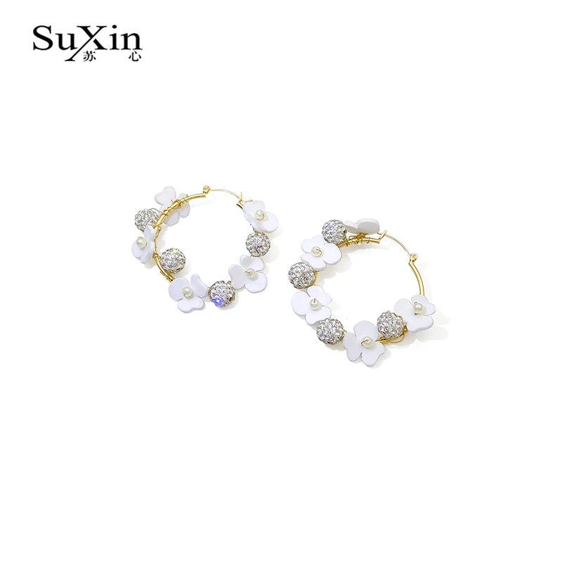 2019 модные богемные акриловые цветочные Женские Висячие серьги свежие матовые