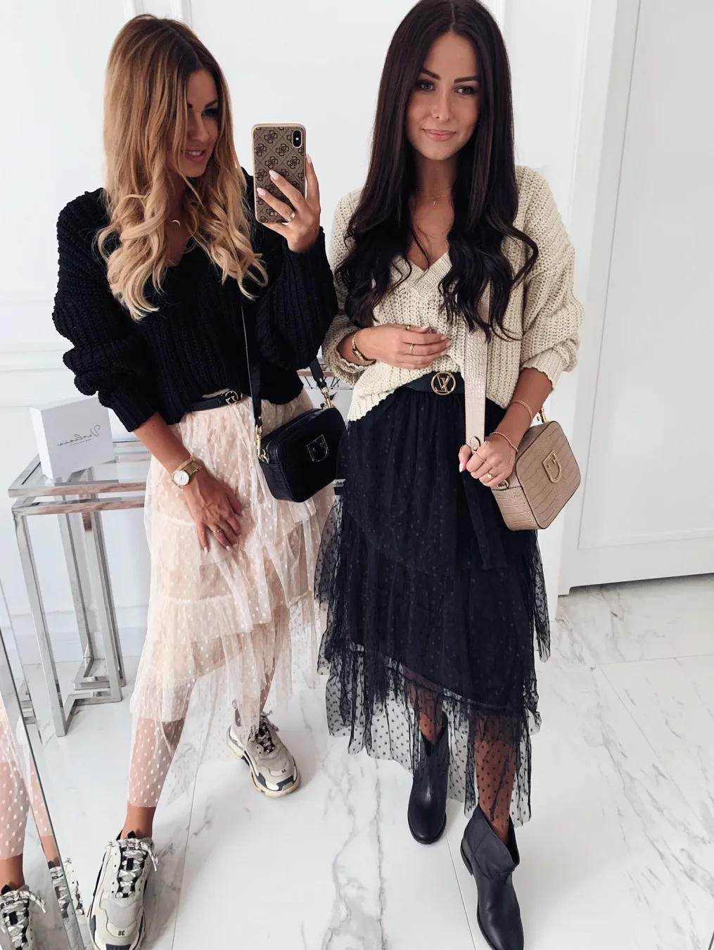 Женская многослойная фатиновая юбка в горошек плиссированная с высокой