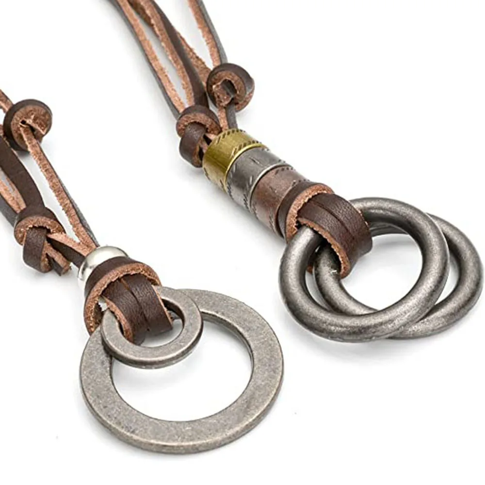 Мужские ожерелья с подвеской в виде перьев из натуральной кожи винтажном стиле |