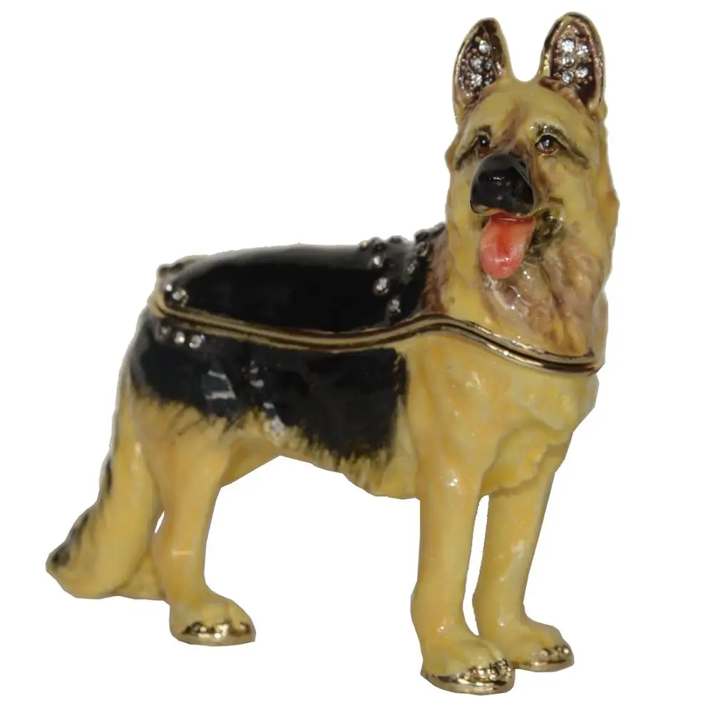 Шкатулка для сувениров немецкой овчарки контейнер ювелирных изделий фигурка
