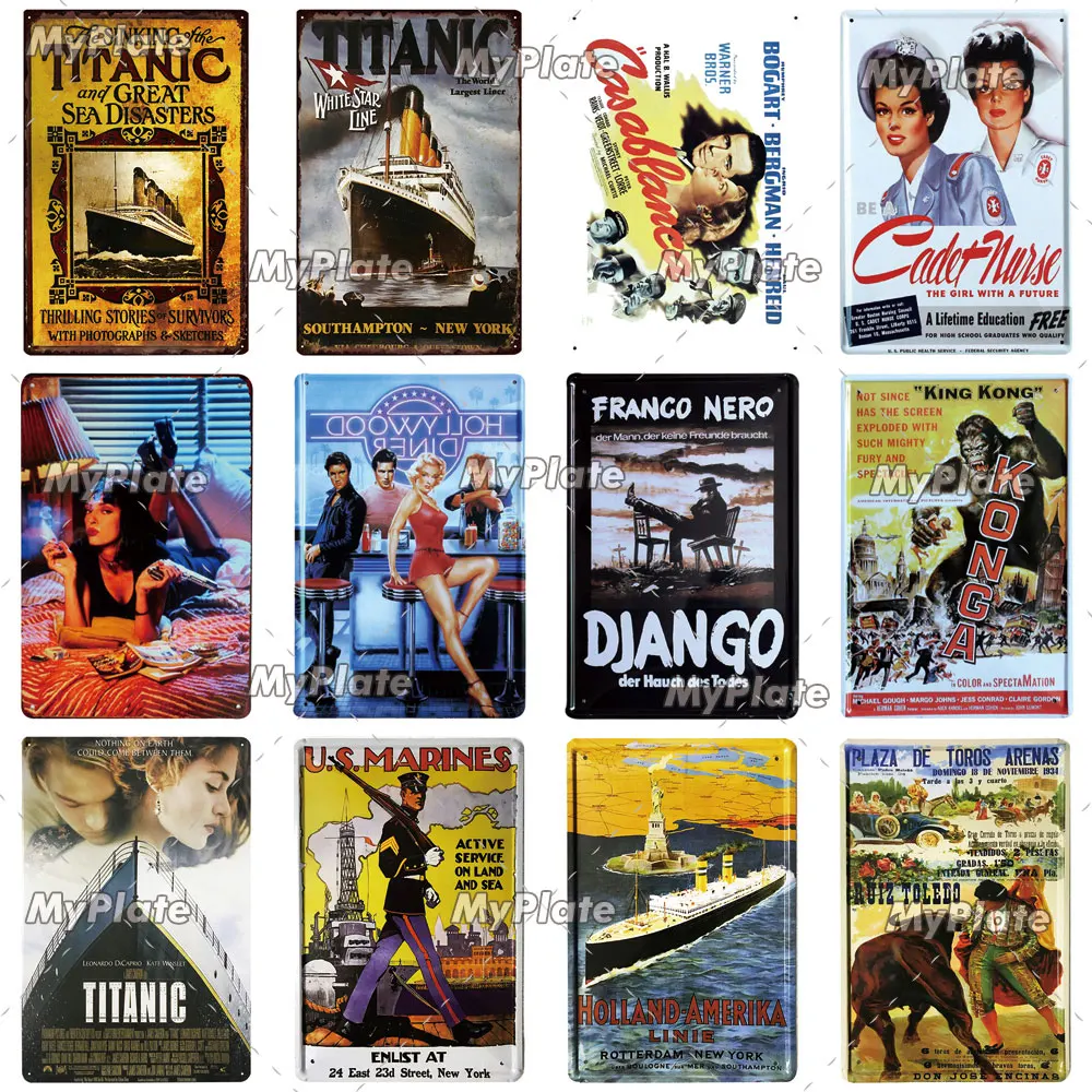 Movie Poster Metal Sign Vintage Plaque Tin Plate Wall Decor For Bar Club Man Cave Art Painting 90s Film Custom | Дом и сад
