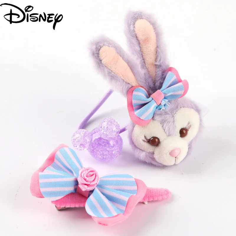 

Disney Cartoon Hairpin Girl Side Clip Rabbit Headdress Hair Accessory Plush Hair Rope Set Hair Bundle Hair Rope