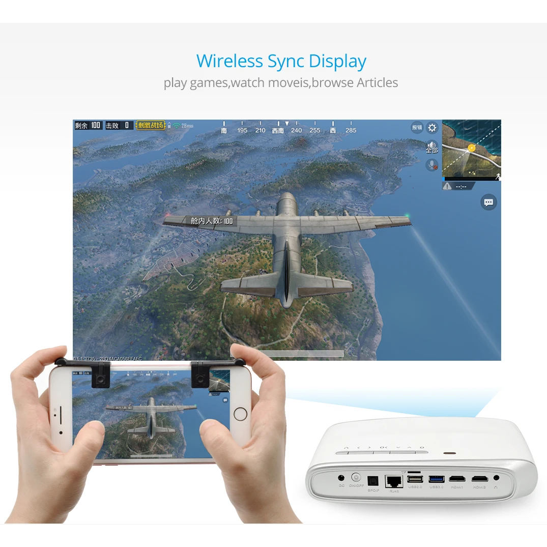 Мини-проектор Rigal RD602 DLP 600Ansi 7000 люмен Android Wi-Fi проектор с активным затвором 3D Full HD