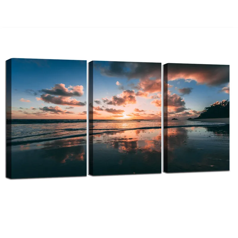 Закат вечернее свечение морской пейзаж модульная печать Картина Настенная