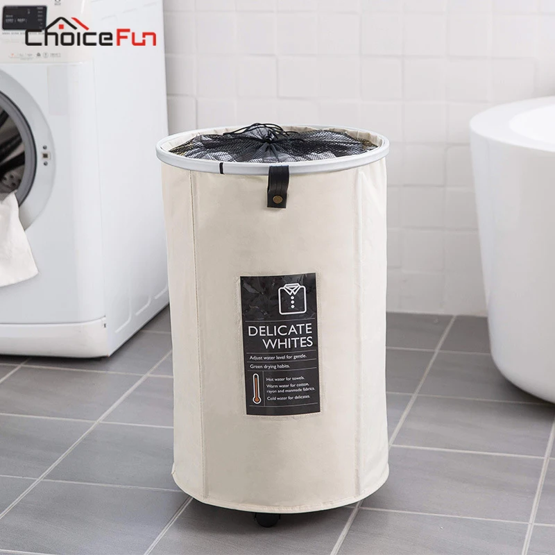 Горячая складная корзина для хранения с литые ролики Прачечная Корзина баррель