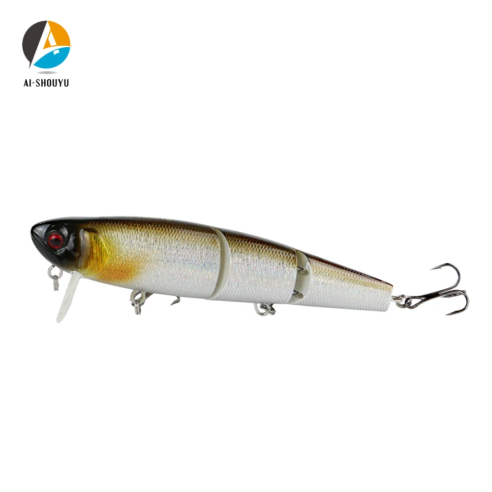 AI-SHOUYU 1PCS New Style Minnow Fishing Lure 110mm/20g 3 segment Lifelike Topwater Wobbler Fishing Lure For Sea Minnow Bass Pike