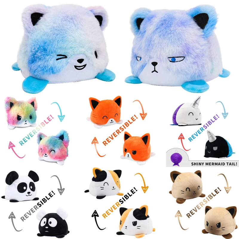 Двусторонняя плюшевая игрушка Кот Гато ОКТОПУС светящиеся животные Единорог