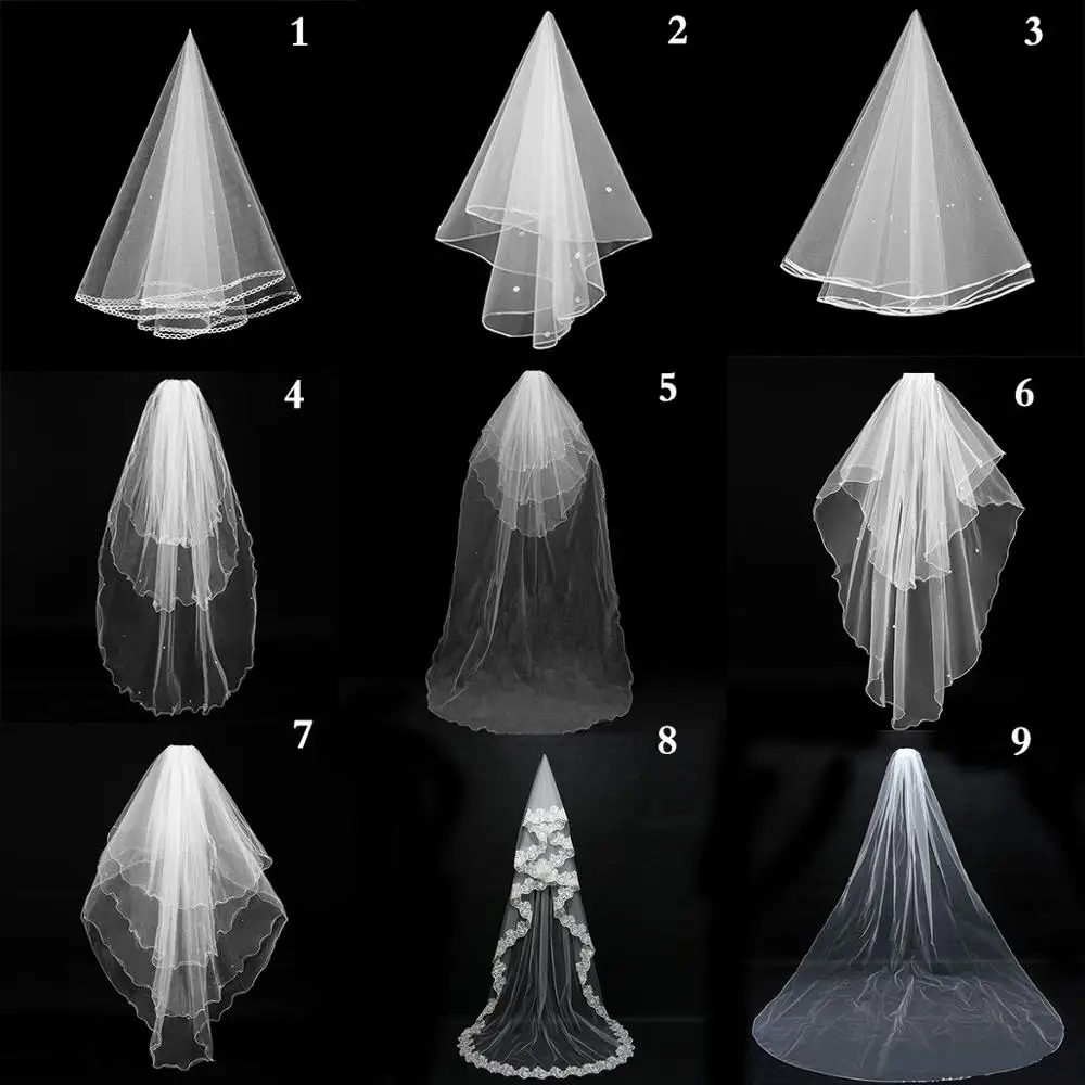 Женская кружевная Фата Свадебная с расческой 3 метра 2019|Свадебные вуали| |