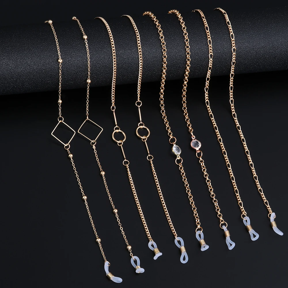 Цепочка для очков Женская металлическая с бусинами держатель ремешки фиксаторы