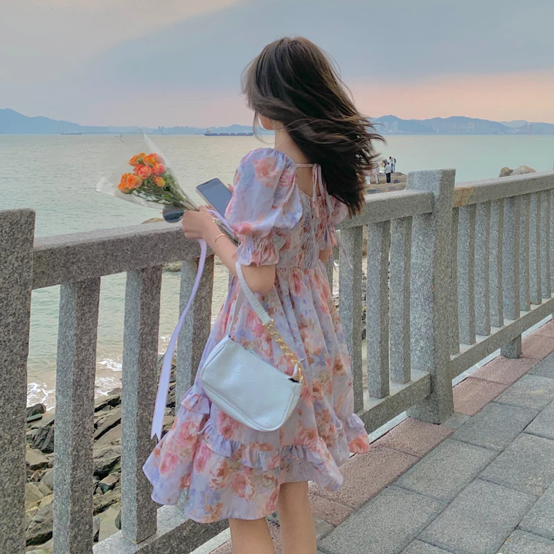 : Для латинские танцы платье для женщин 2021 летнее пляжное с цветочным рисунком