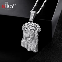 gucy big jesus necklace pendant with tennis chain gold color iced out cubic zircon mens hip hop jewelry gift