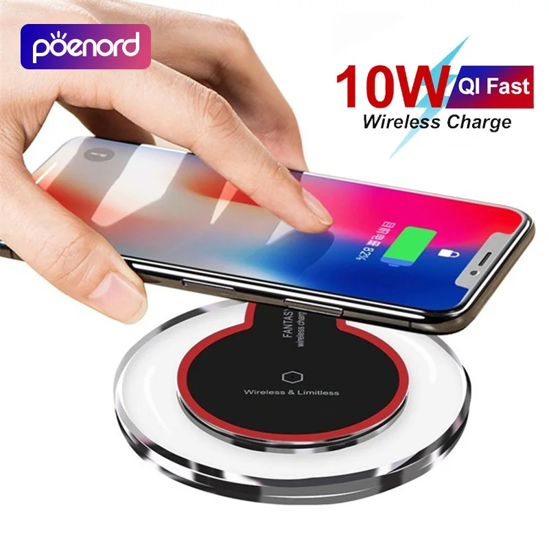 

10 Вт Qi быстрая Беспроводная зарядка для iPhone 11 Xs Max X XR 8 Plus 10 Вт Быстрая зарядка для Huawei Xiaomi Note 9 Note 8 S10 Plus