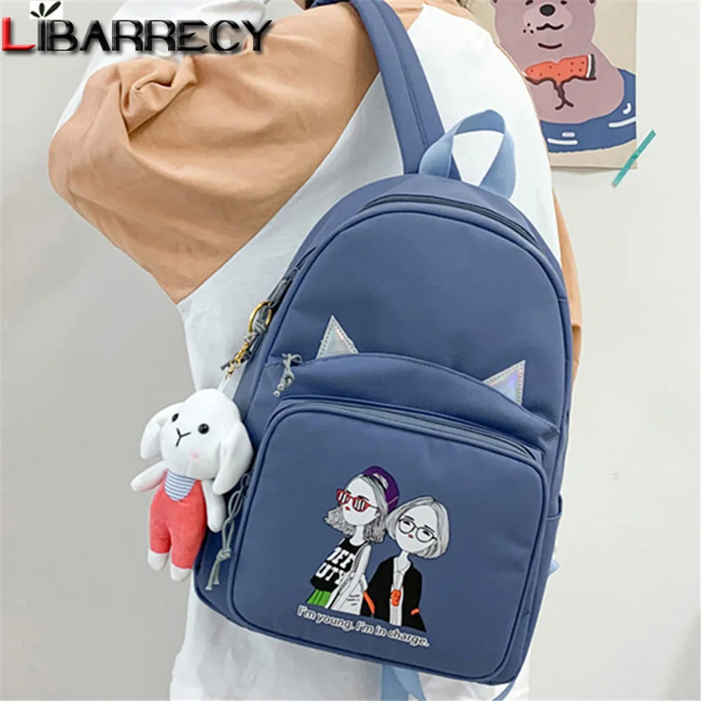 

Модный дизайнерский женский рюкзак с рисунком персонажа, Молодежный дорожный рюкзак из ткани Оксфорд высокого качества, Женский студенчес...