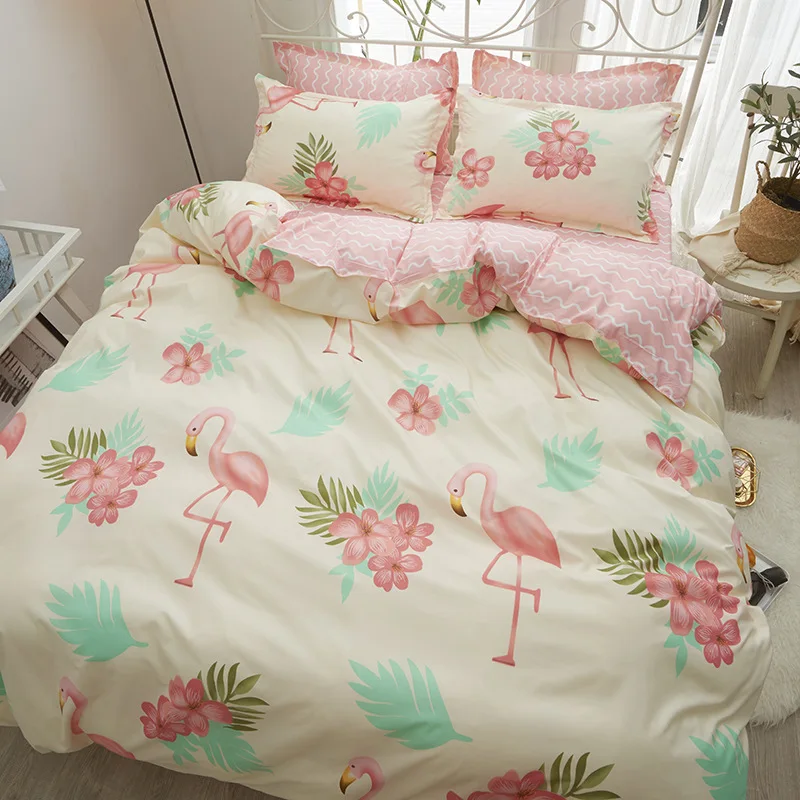 Простое розовое одеяло комплекты постельного белья пара пододеяльников