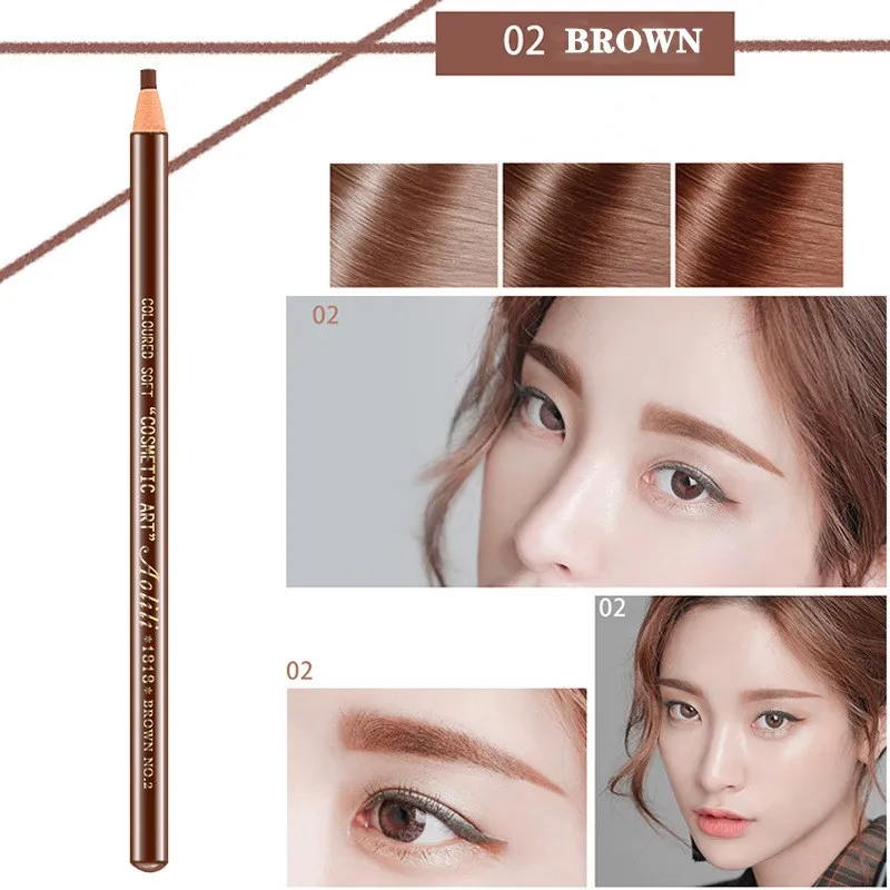 Водостойкий карандаш для бровей без ограничений естественный долговременный микроблейдинг постоянный угольный.