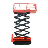 qiyun 4 14m dc electric self propelled track scissor lift with extended platform for high altitude work with ce