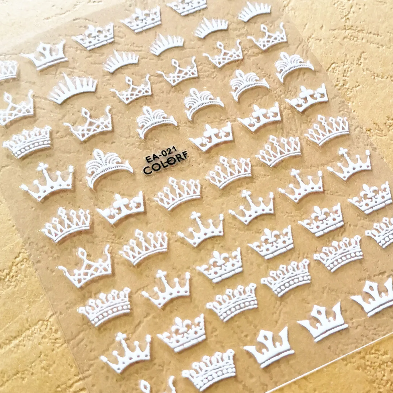 

Newest EA 021 Crown design 5d nail sticker decal stamping adhesive DIY decorations for nail accessory