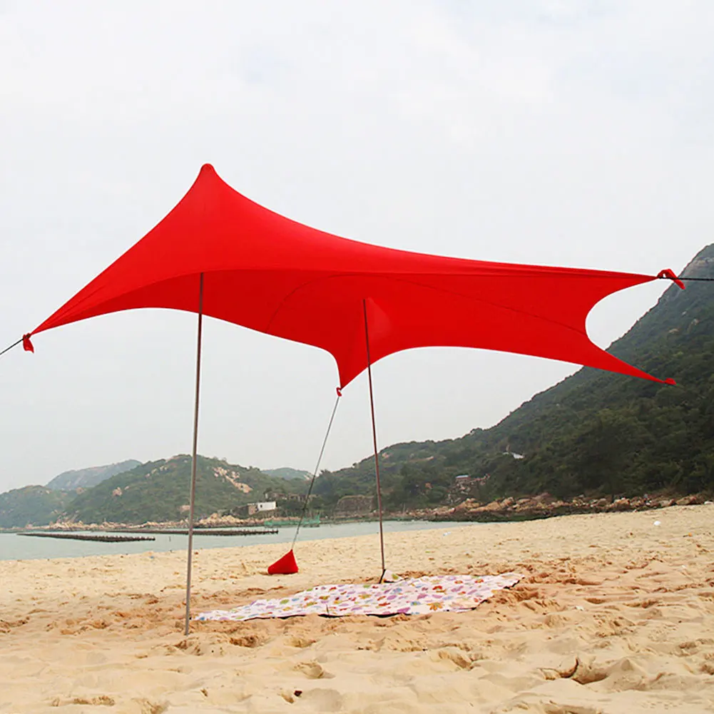 구매 Sandbag Anchors 4 개의 무료 Pegs UPF50 + UV 대형 휴대용 캐노피 공원 야외 캠핑과 해변 양산 텐트
