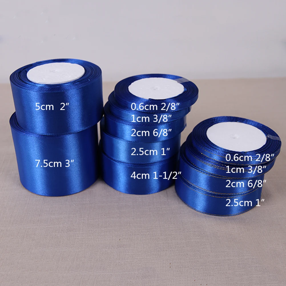 Ярко-синий шелк сатиновая подарочная лента упаковка Рождественский новогодний