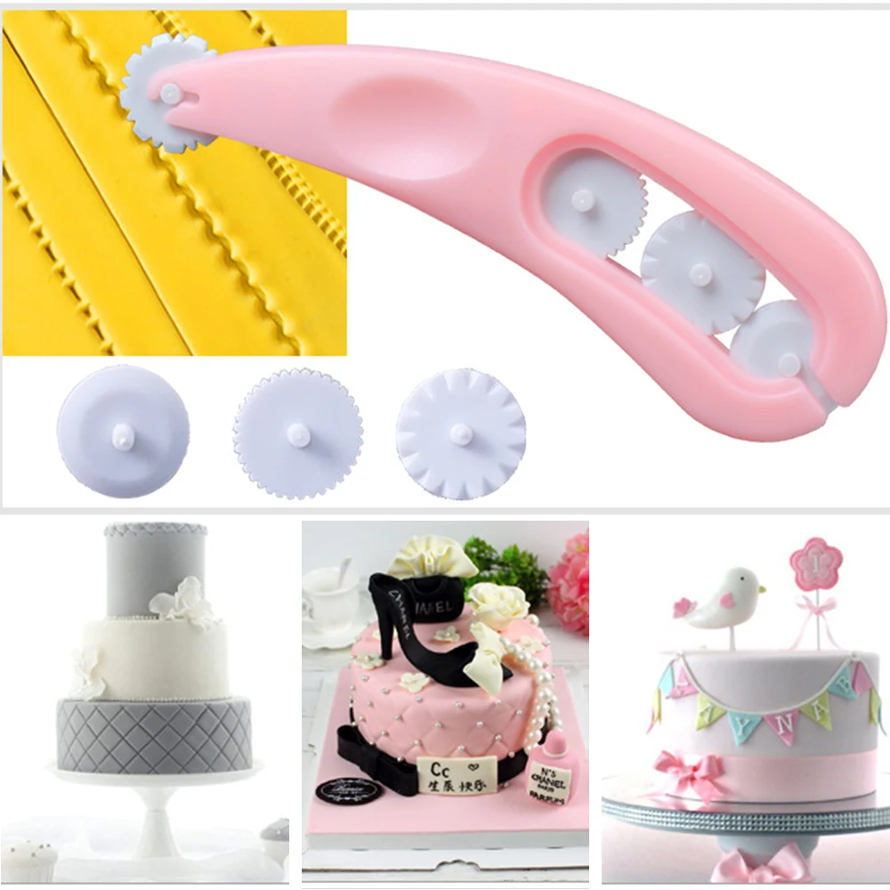 4 колеса Fondant (сахарная) тиснения резак для защиты от обледенения лазерный машина