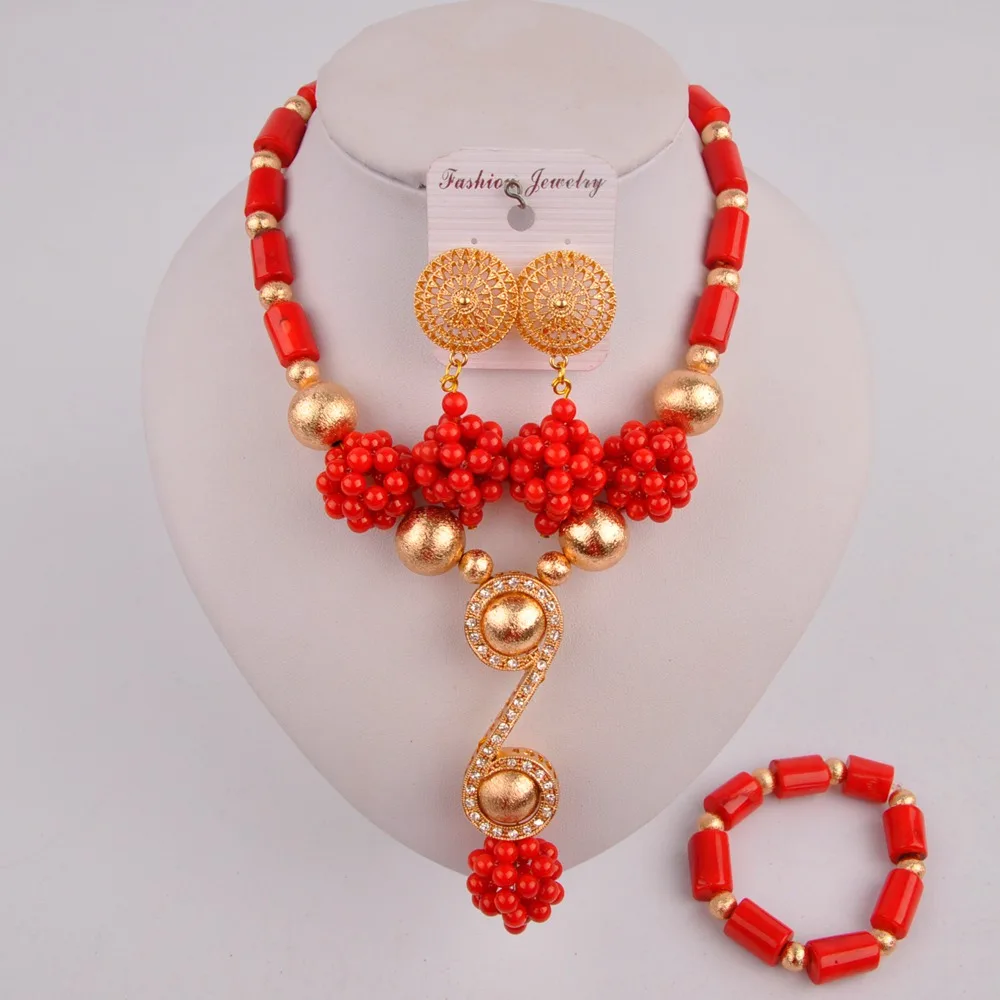 Африканский коралловый бисер ювелирный набор 20C50 | Украшения и аксессуары