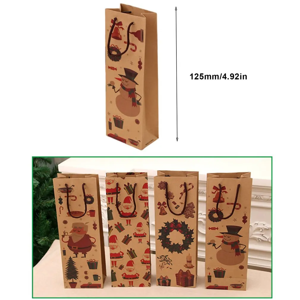 

Christmas Gift Bag Christmas Kraft Paper Bag Red Wine Bag Wine Bottle Bag Creative Gift Packaging Bag
