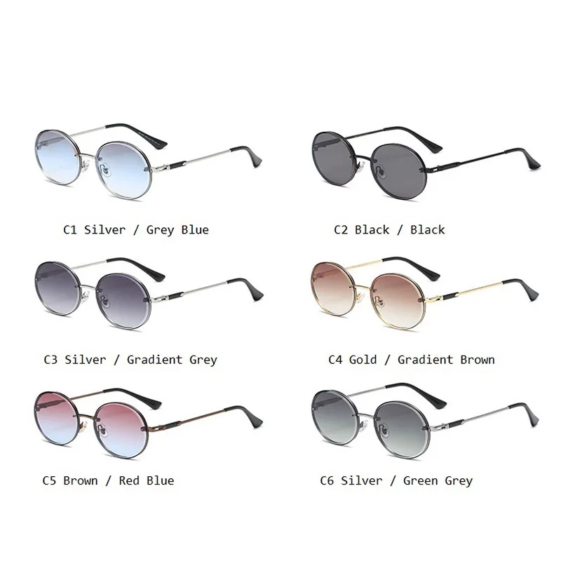 

Luxury Men Steampunk Gradient Sunglasses Vintage Round Metal Frame Shades Fashion Women Driving Travel Sun Glasses UV400 oculos