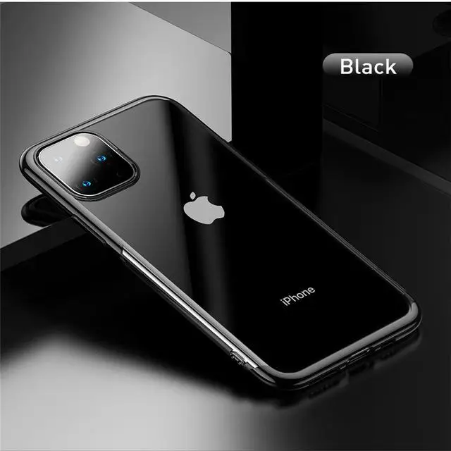 Роскошный силиконовый чехол Baseus из ТПУ для iPhone 11 Pro, чехол на заднюю панель для iPhone 11 Pro MAX, ультра тонкий мягкий противоударный чехол для телефона - Цвет: Black Case