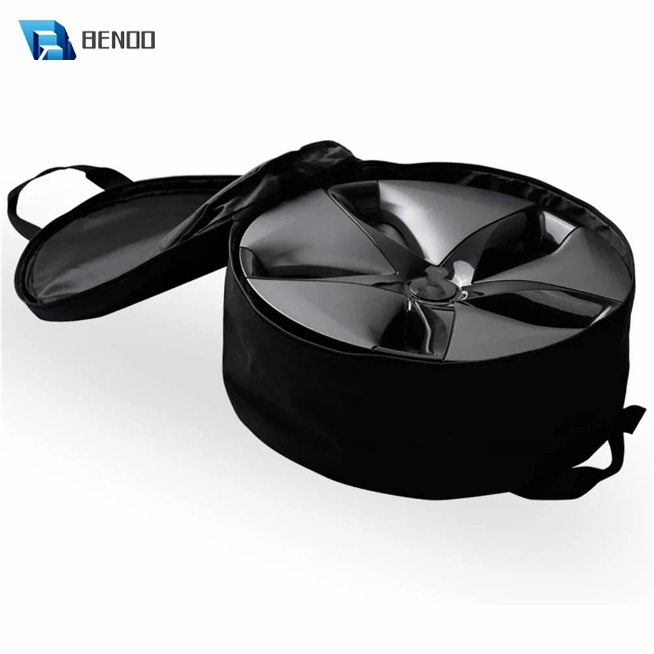 

Benoo 1 Pack Black Storage Bag For Tesla Model 3 18" Aero Wheel Cover Model Y 19" Gemini Hubcap Waterproof Wheel Carriage Bag