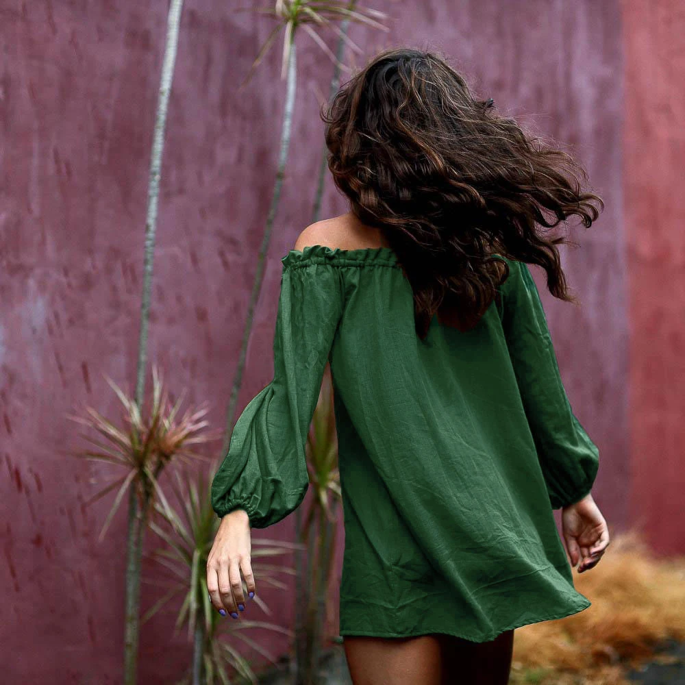 Шифоновая женская одежда на одно плечо летняя пляжная однотонная Свободная