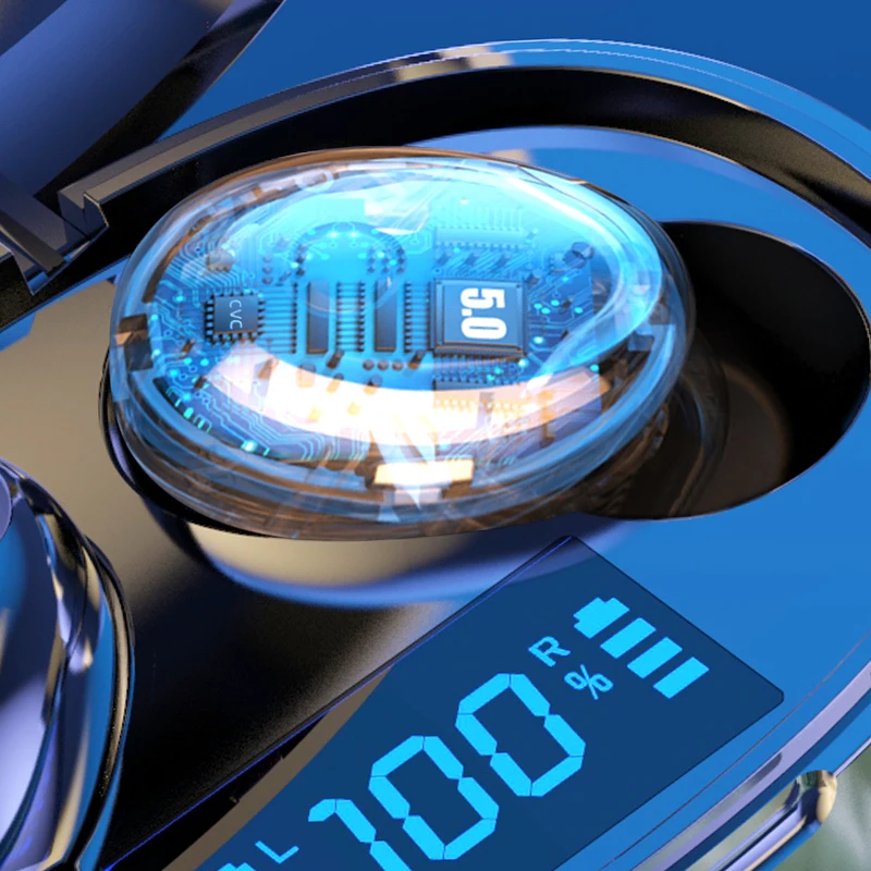 Беспроводные мини-наушники-вкладыши TWS Bluetooth 5 0 стерео басы LED дисплей заряд