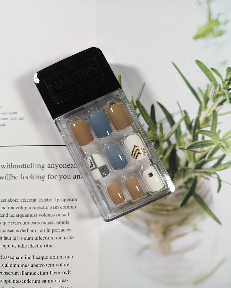 30 шт. накладные ногти для самостоятельного маникюра 3D блестящие художественные