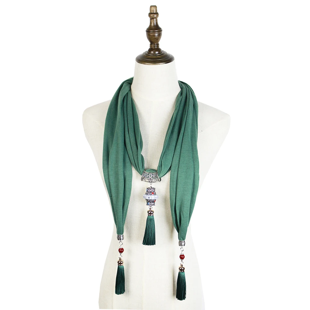 Модный шарф с подвеской из сплава ожерелье оберточная бижутерия женские